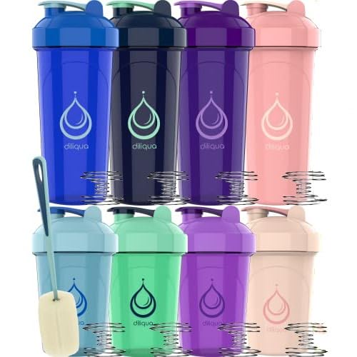 4 PACK, 20 oz Shaker Bottles for Protein Mixes | BPA-Free & Dishwasher Safe | 4 small protein shaker bottle | Shaker Cups for protein shakes | Blender Shaker Bottle Pack
