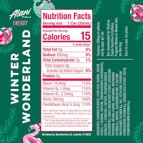 Alani Nu VARIETY PACK CHERRY TWIST, PINK SLUSH, ORANGE KISS Sugar Free, Low Calorie Energy Drinks, 200mg Caffeine, Biotin B Vitamins, Zero Sugar, 10 Calories, 12 Fl Oz Cans, 12 Pack
