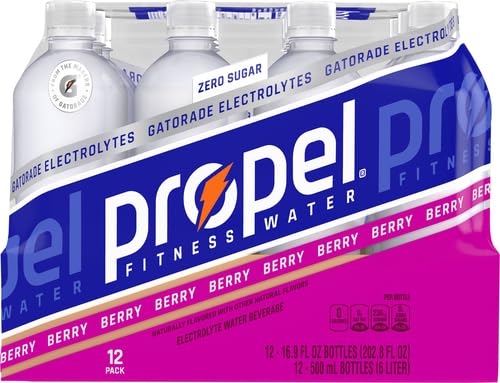 Propel, Kiwi Strawberry, Zero Calorie Sports Drinking Water with Electrolytes and Vitamins C&E, 16.9 Fl Oz (Pack of 12) - Packaging May Vary