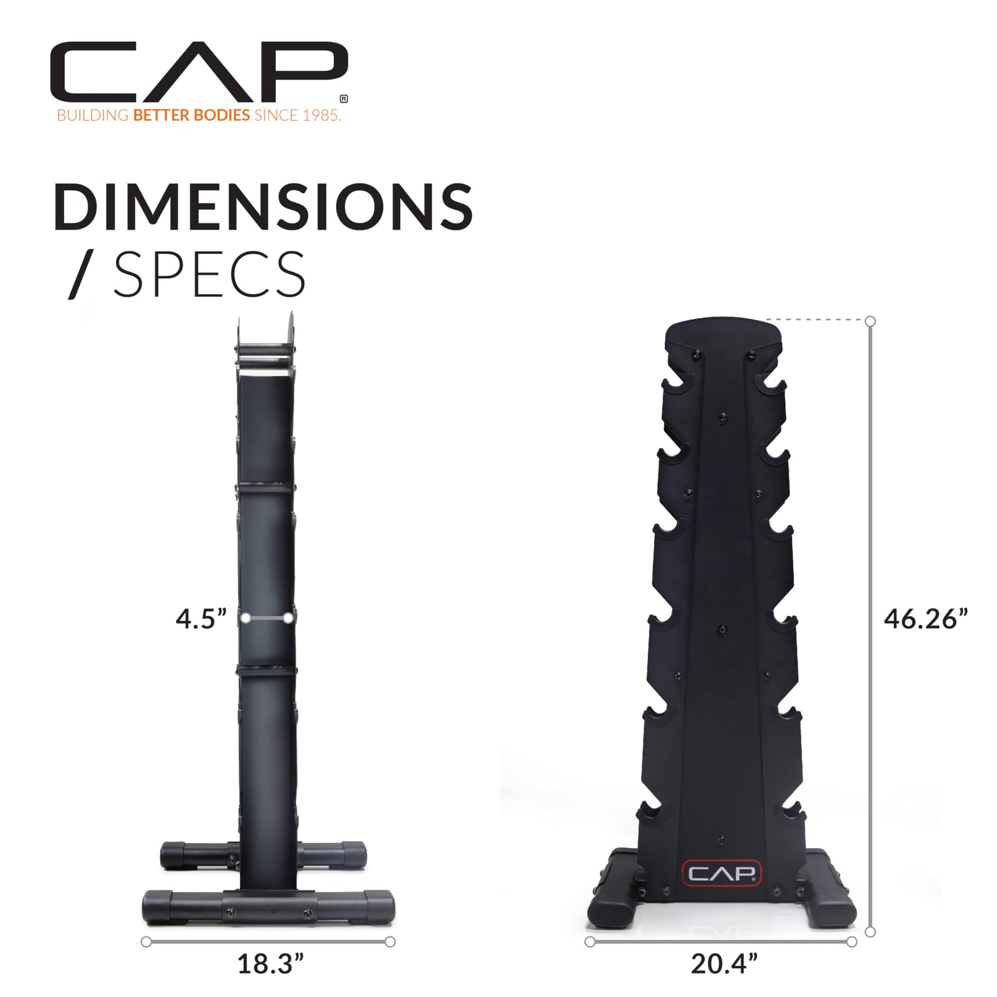 CAP Barbell Dumbbell Set with Rack | Multiple Options in 150lbs and 210lbs