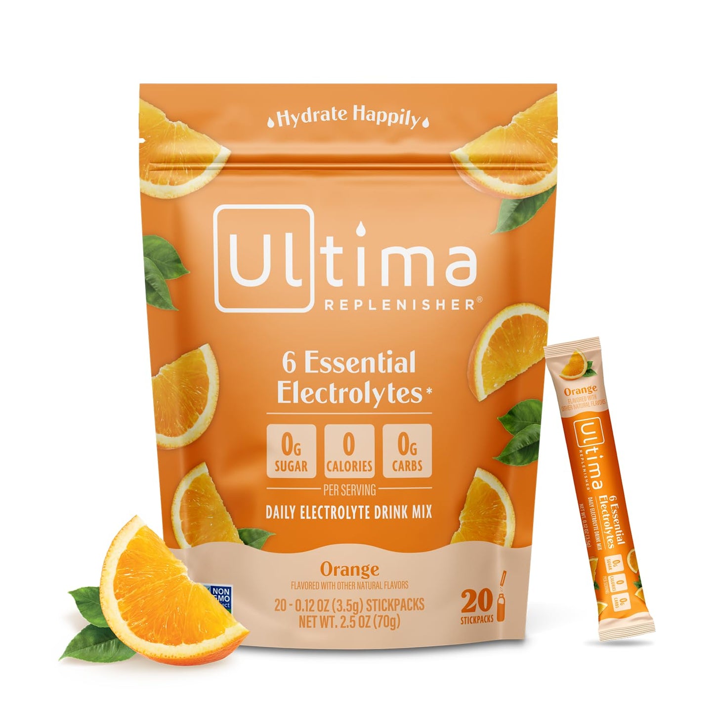 Ultima Replenisher Daily Electrolyte Powder Drink Mix – Original Variety, 20 Stickpacks – Hydration Packets with 6 Electrolytes and Minerals – Keto Friendly, Vegan, Non-GMO and Sugar-Free