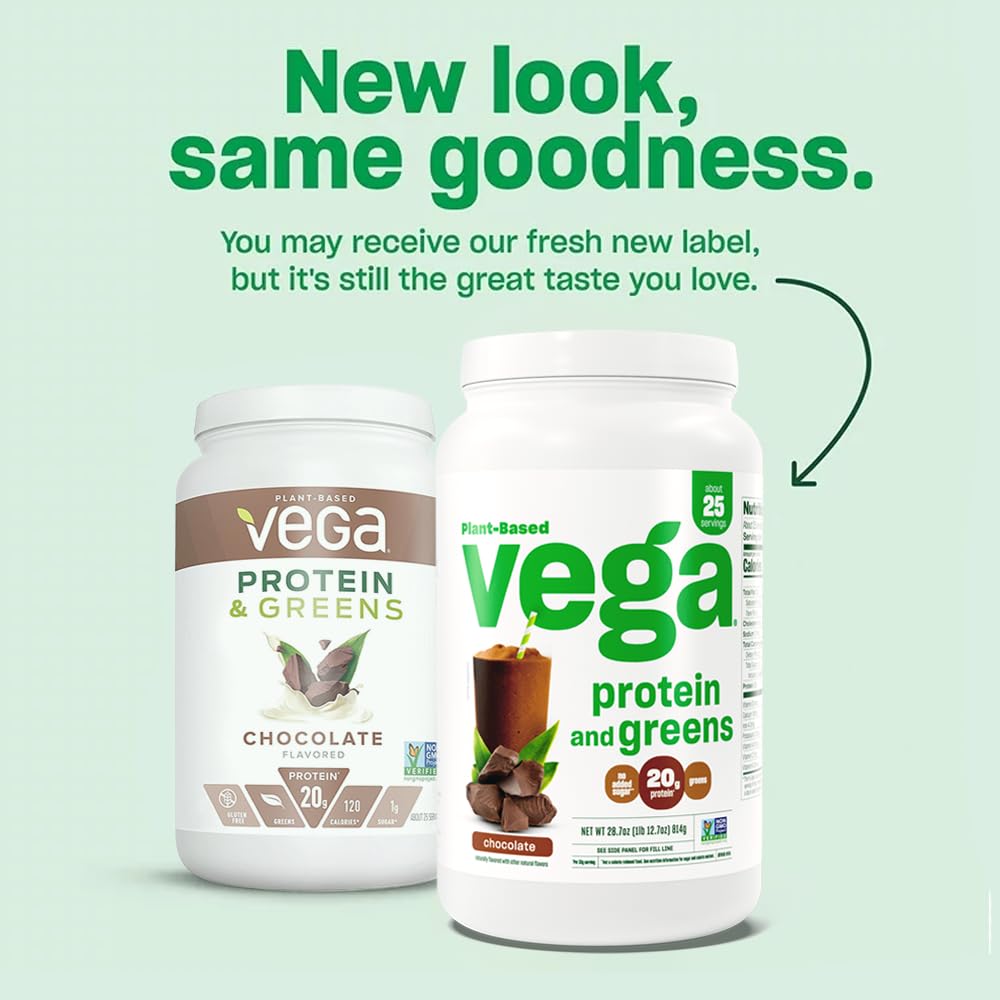 Vega Protein & Greens Powder, Chocolate, 28.7 Ounce