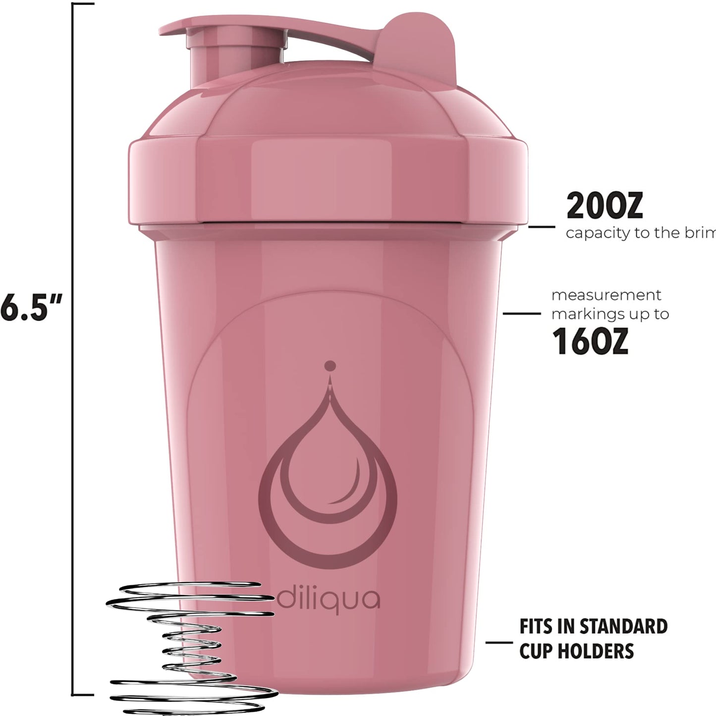 4 PACK, 20 oz Shaker Bottles for Protein Mixes | BPA-Free & Dishwasher Safe | 4 small protein shaker bottle | Shaker Cups for protein shakes | Blender Shaker Bottle Pack