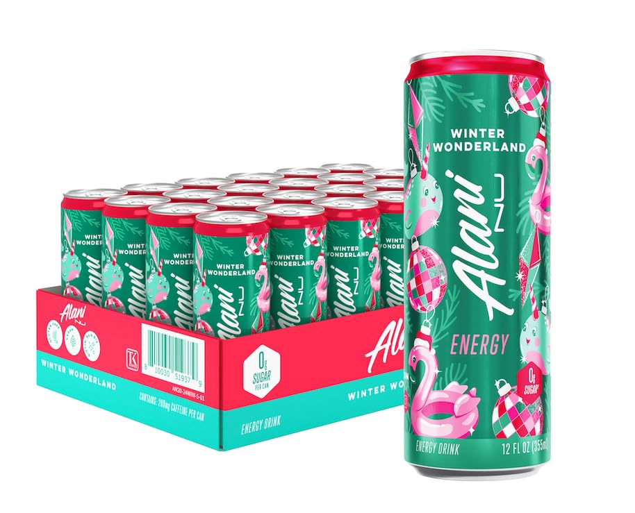 Alani Nu VARIETY PACK CHERRY TWIST, PINK SLUSH, ORANGE KISS Sugar Free, Low Calorie Energy Drinks, 200mg Caffeine, Biotin B Vitamins, Zero Sugar, 10 Calories, 12 Fl Oz Cans, 12 Pack