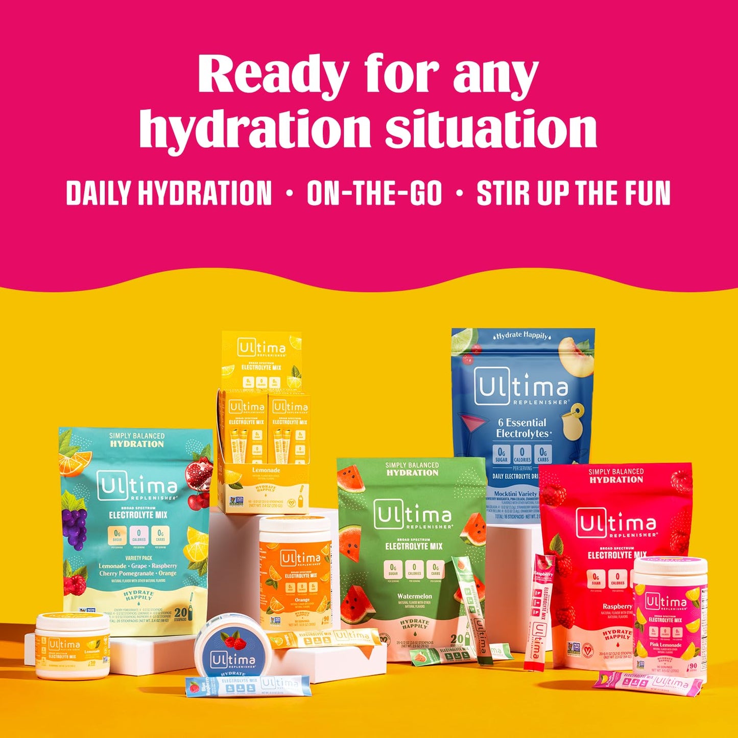 Ultima Replenisher Daily Electrolyte Powder Drink Mix – Original Variety, 20 Stickpacks – Hydration Packets with 6 Electrolytes and Minerals – Keto Friendly, Vegan, Non-GMO and Sugar-Free