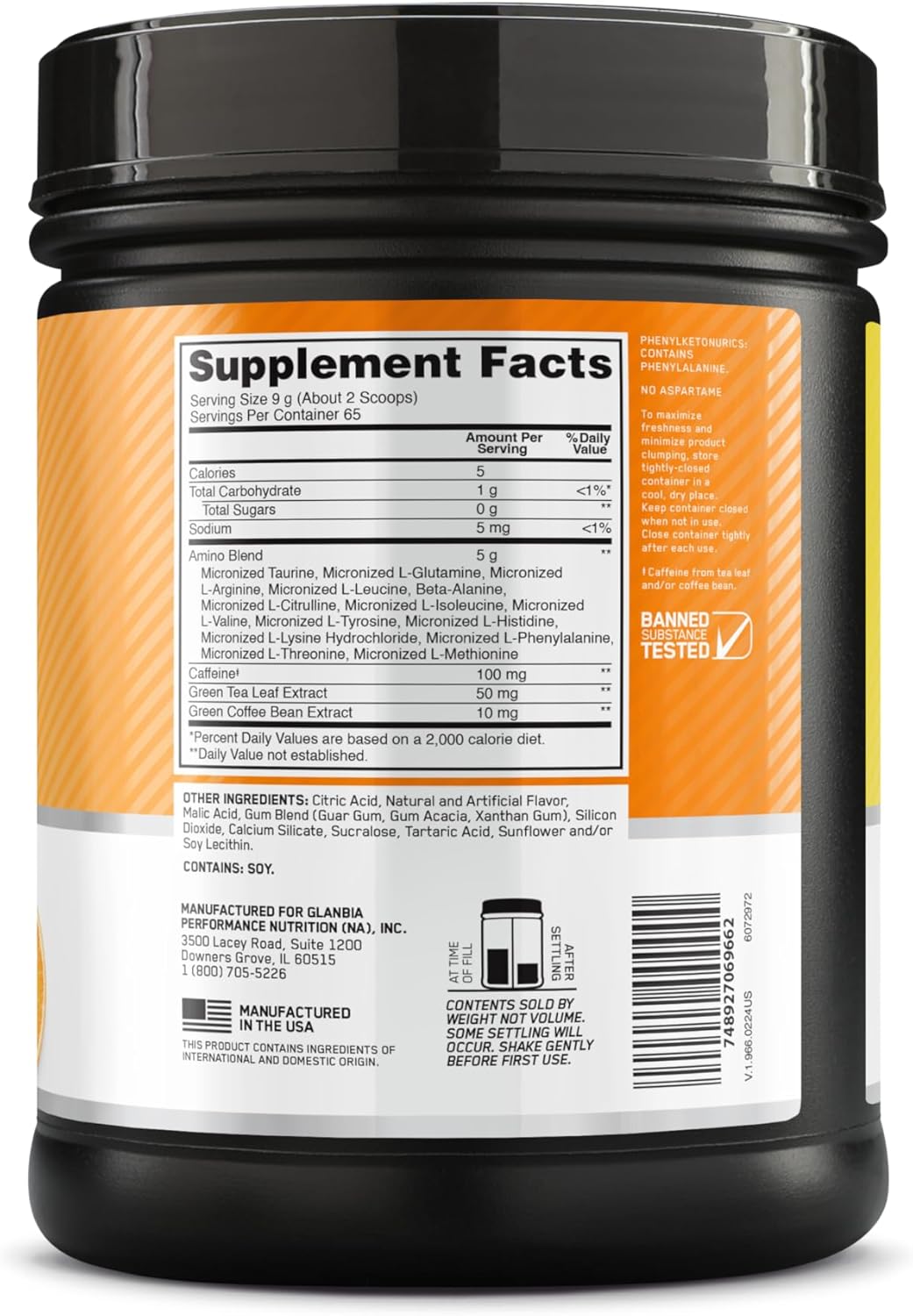 Optimum Nutrition Amino Energy - Pre Workout with Green Tea, BCAA, Amino Acids, Keto Friendly, Green Coffee Extract, Energy Powder - Blue Raspberry, 30 Servings (Packaging May Vary)