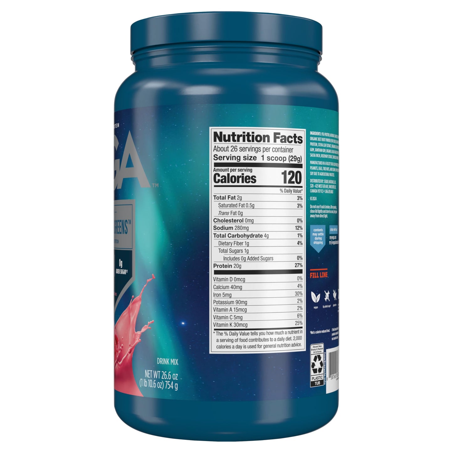 Vega Protein & Greens Powder, Chocolate, 28.7 Ounce