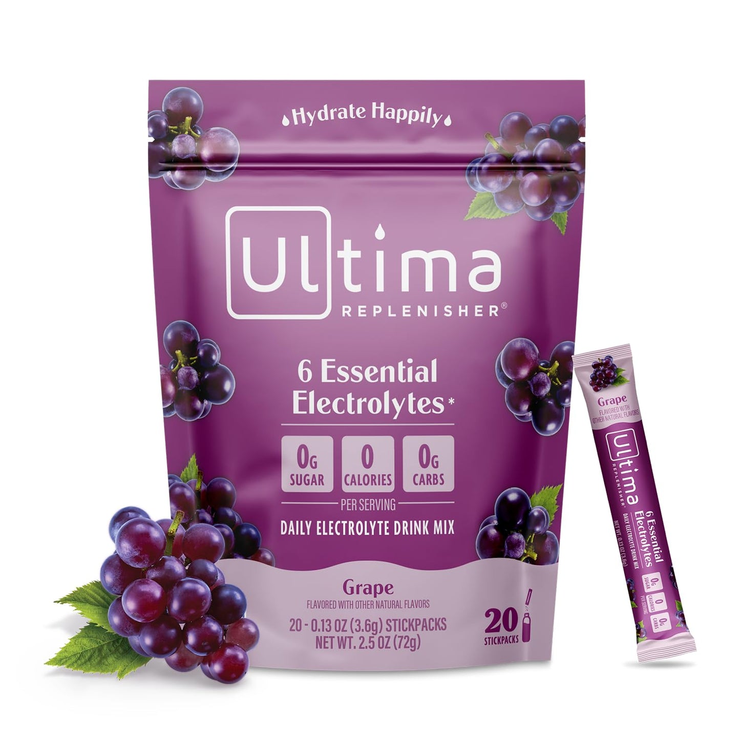 Ultima Replenisher Daily Electrolyte Powder Drink Mix – Original Variety, 20 Stickpacks – Hydration Packets with 6 Electrolytes and Minerals – Keto Friendly, Vegan, Non-GMO and Sugar-Free