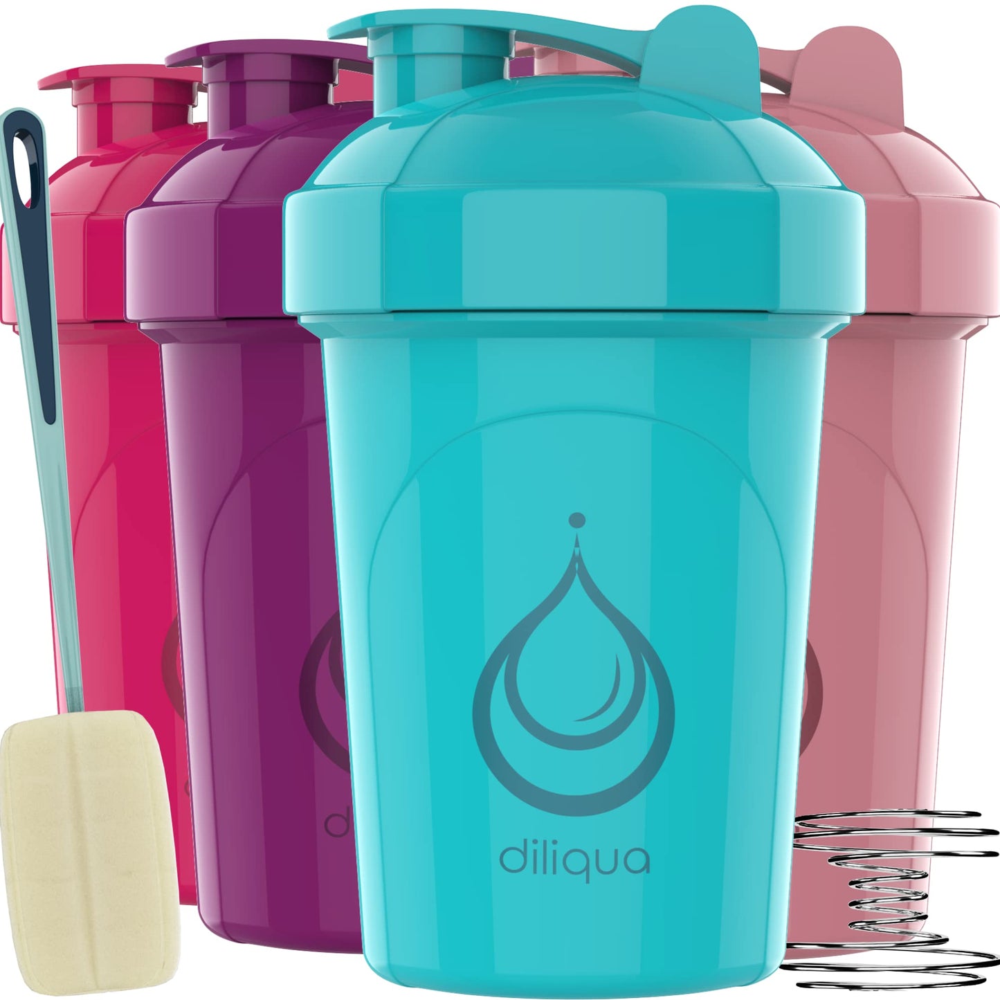 4 PACK, 20 oz Shaker Bottles for Protein Mixes | BPA-Free & Dishwasher Safe | 4 small protein shaker bottle | Shaker Cups for protein shakes | Blender Shaker Bottle Pack