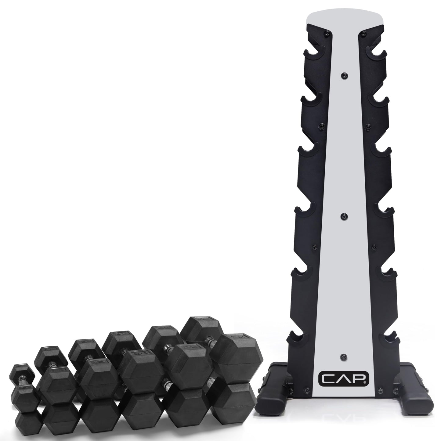 CAP Barbell Dumbbell Set with Rack | Multiple Options in 150lbs and 210lbs