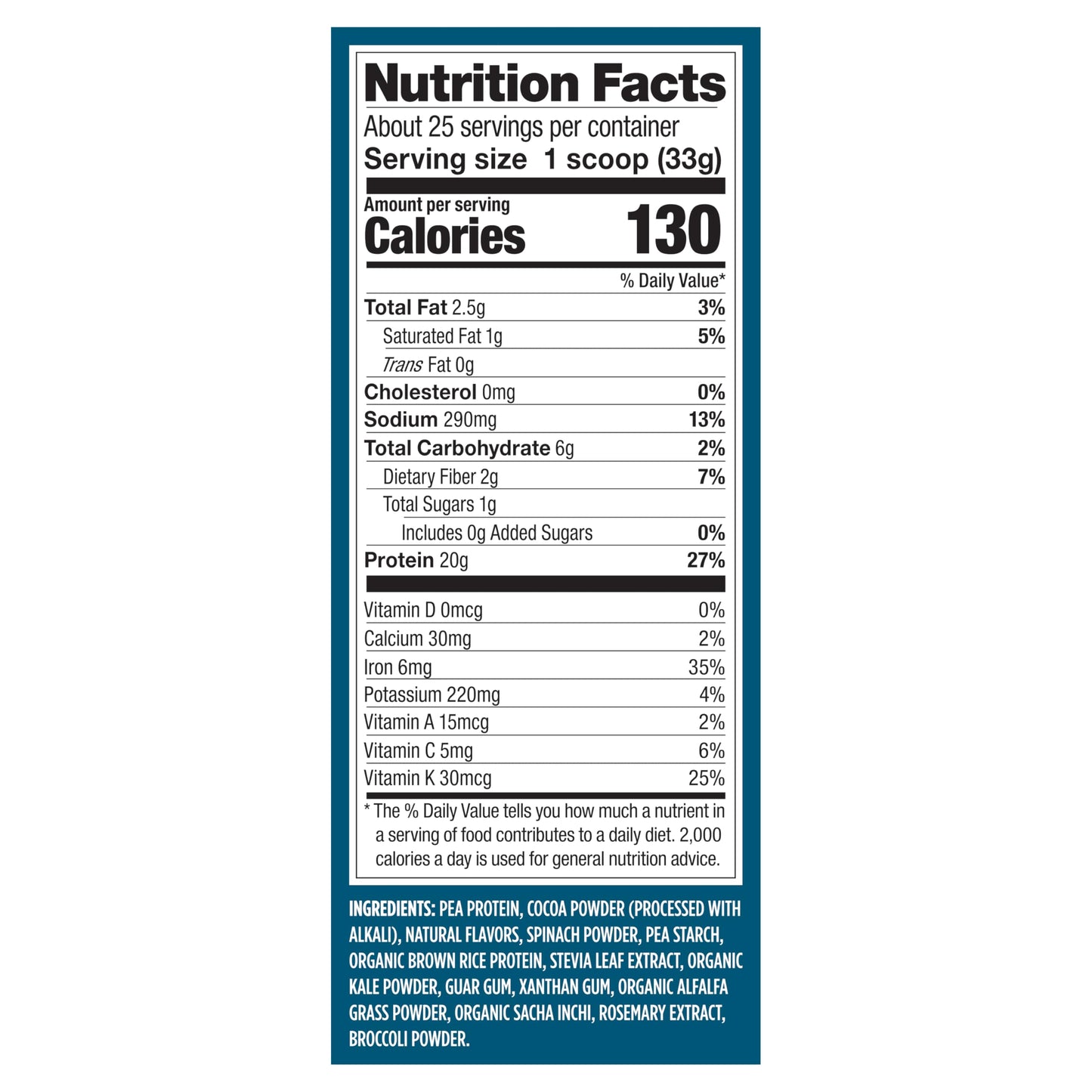 Vega Protein & Greens Powder, Chocolate, 28.7 Ounce