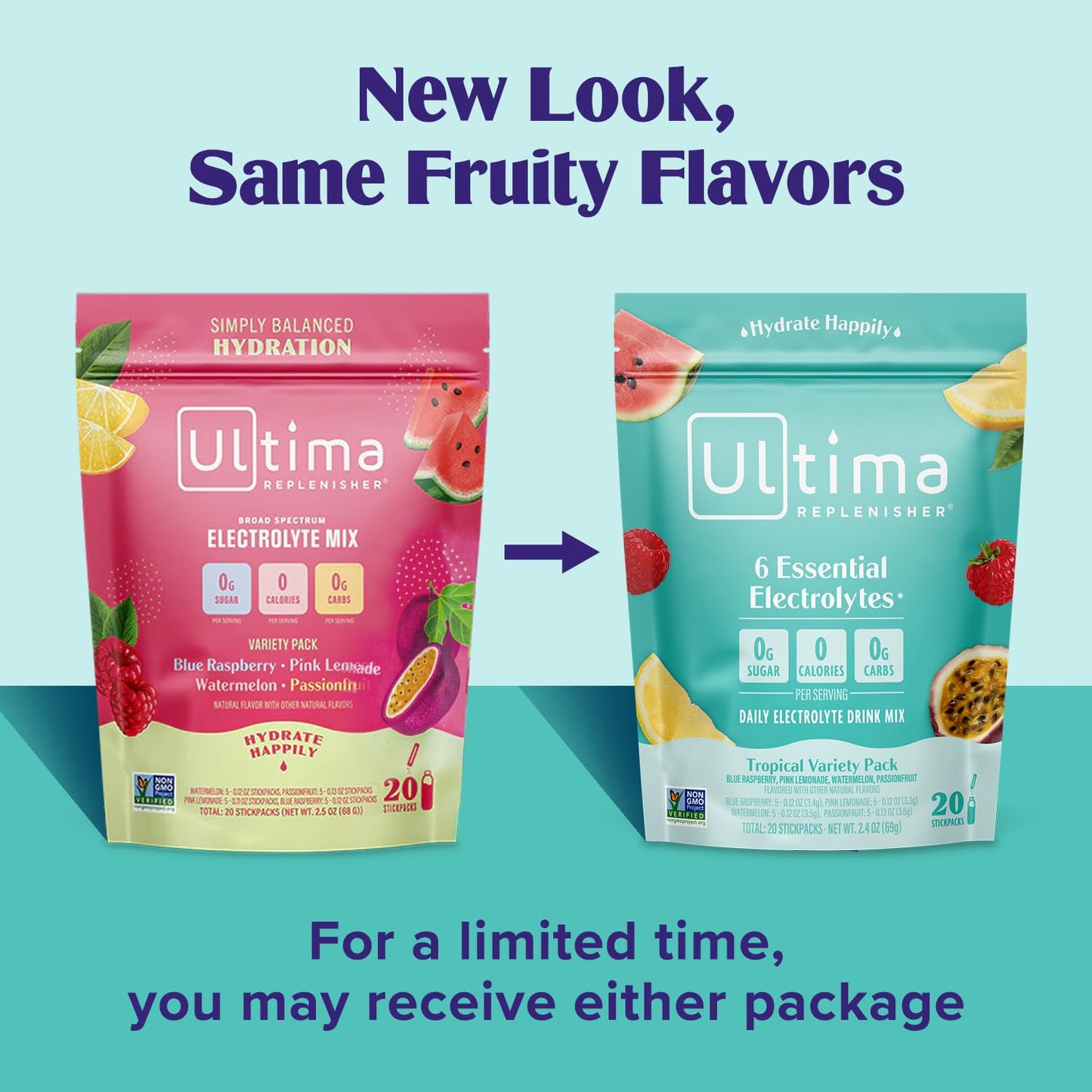 Ultima Replenisher Daily Electrolyte Powder Drink Mix – Original Variety, 20 Stickpacks – Hydration Packets with 6 Electrolytes and Minerals – Keto Friendly, Vegan, Non-GMO and Sugar-Free
