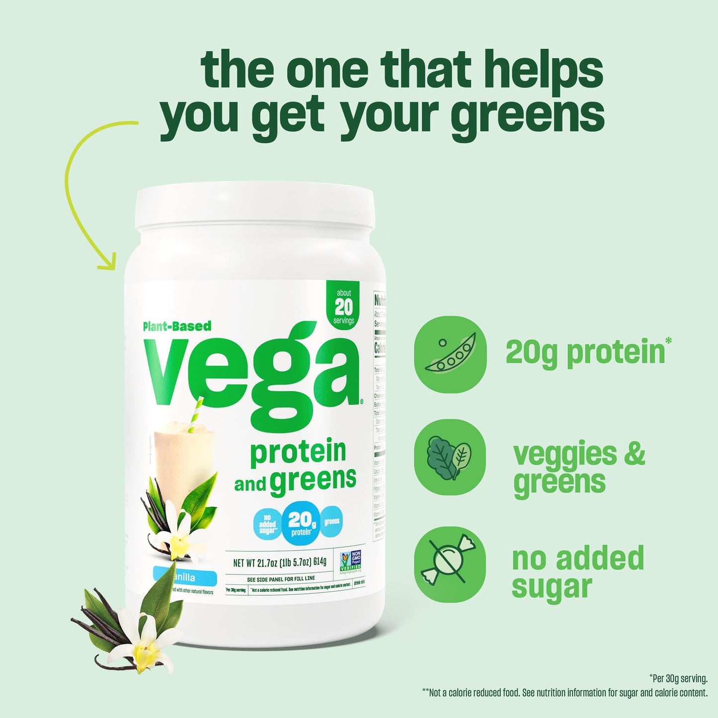 Vega Protein & Greens Powder, Chocolate, 28.7 Ounce