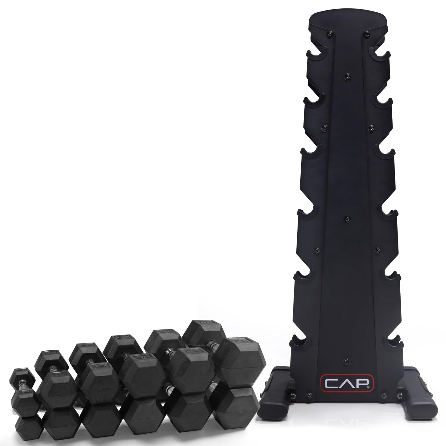 CAP Barbell Dumbbell Set with Rack | Multiple Options in 150lbs and 210lbs