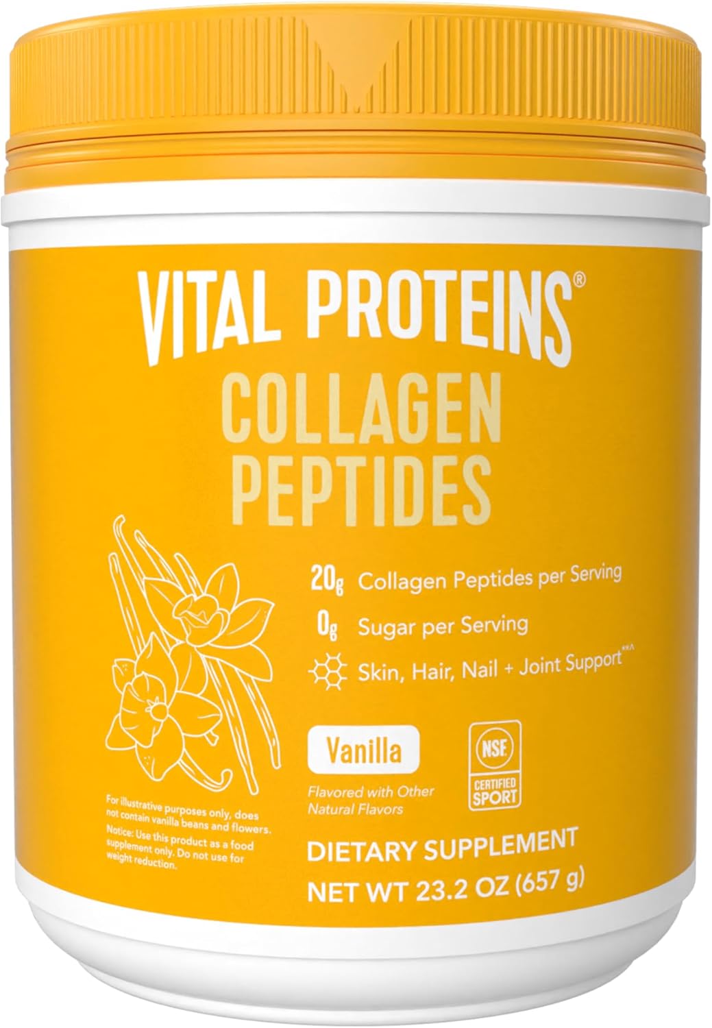Vital Proteins Collagen Peptides Powder - Grass Fed Collagen Peptides for Hair, Nail, Skin, Bone & Joint Health, Unflavored, 9.33oz