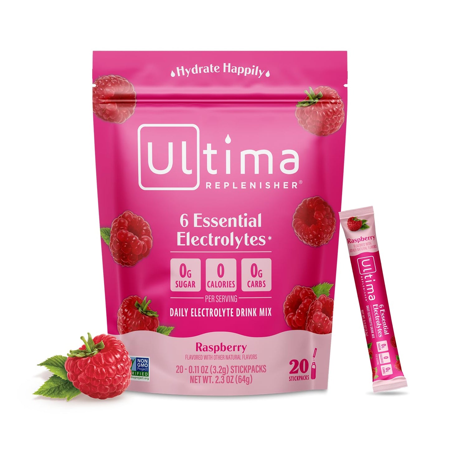 Ultima Replenisher Daily Electrolyte Powder Drink Mix – Original Variety, 20 Stickpacks – Hydration Packets with 6 Electrolytes and Minerals – Keto Friendly, Vegan, Non-GMO and Sugar-Free