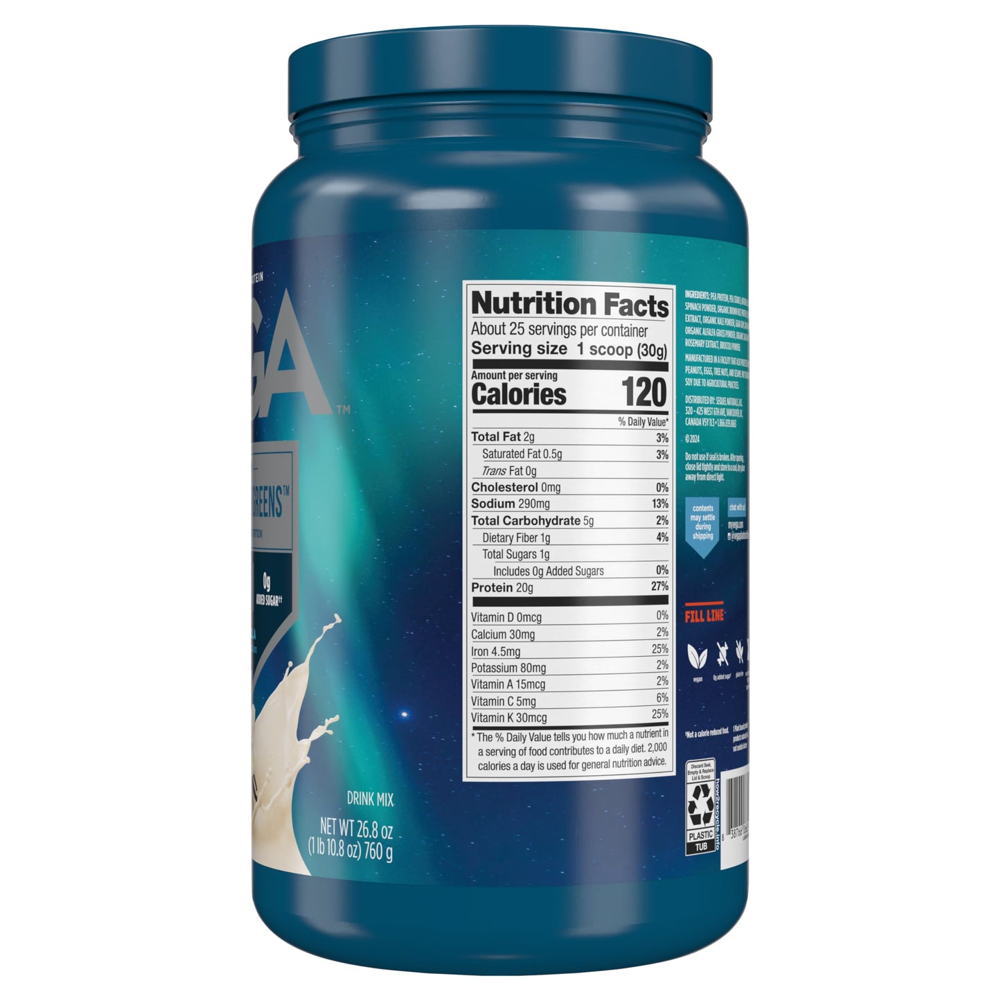 Vega Protein & Greens Powder, Chocolate, 28.7 Ounce