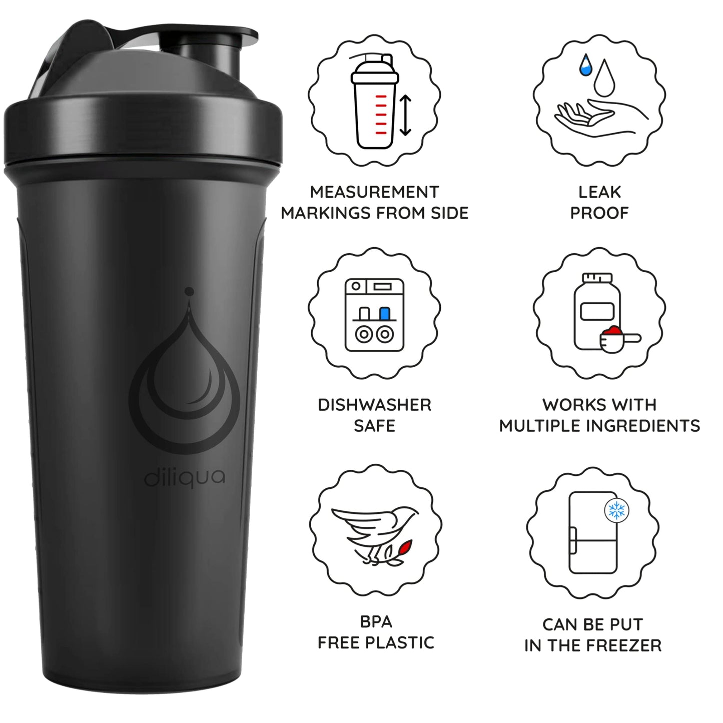 4 PACK, 20 oz Shaker Bottles for Protein Mixes | BPA-Free & Dishwasher Safe | 4 small protein shaker bottle | Shaker Cups for protein shakes | Blender Shaker Bottle Pack
