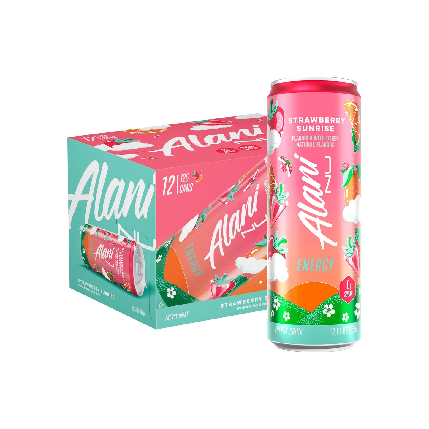 Alani Nu VARIETY PACK CHERRY TWIST, PINK SLUSH, ORANGE KISS Sugar Free, Low Calorie Energy Drinks, 200mg Caffeine, Biotin B Vitamins, Zero Sugar, 10 Calories, 12 Fl Oz Cans, 12 Pack