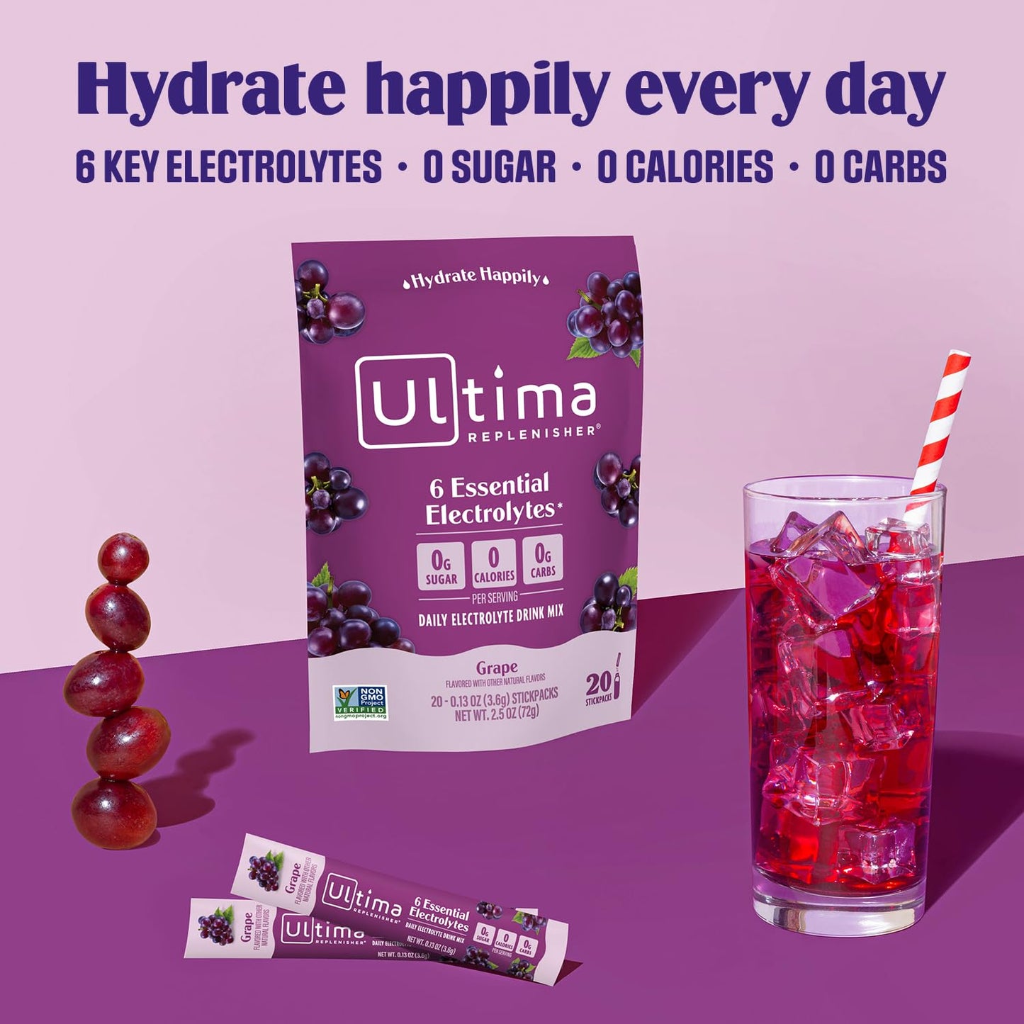 Ultima Replenisher Daily Electrolyte Powder Drink Mix – Original Variety, 20 Stickpacks – Hydration Packets with 6 Electrolytes and Minerals – Keto Friendly, Vegan, Non-GMO and Sugar-Free
