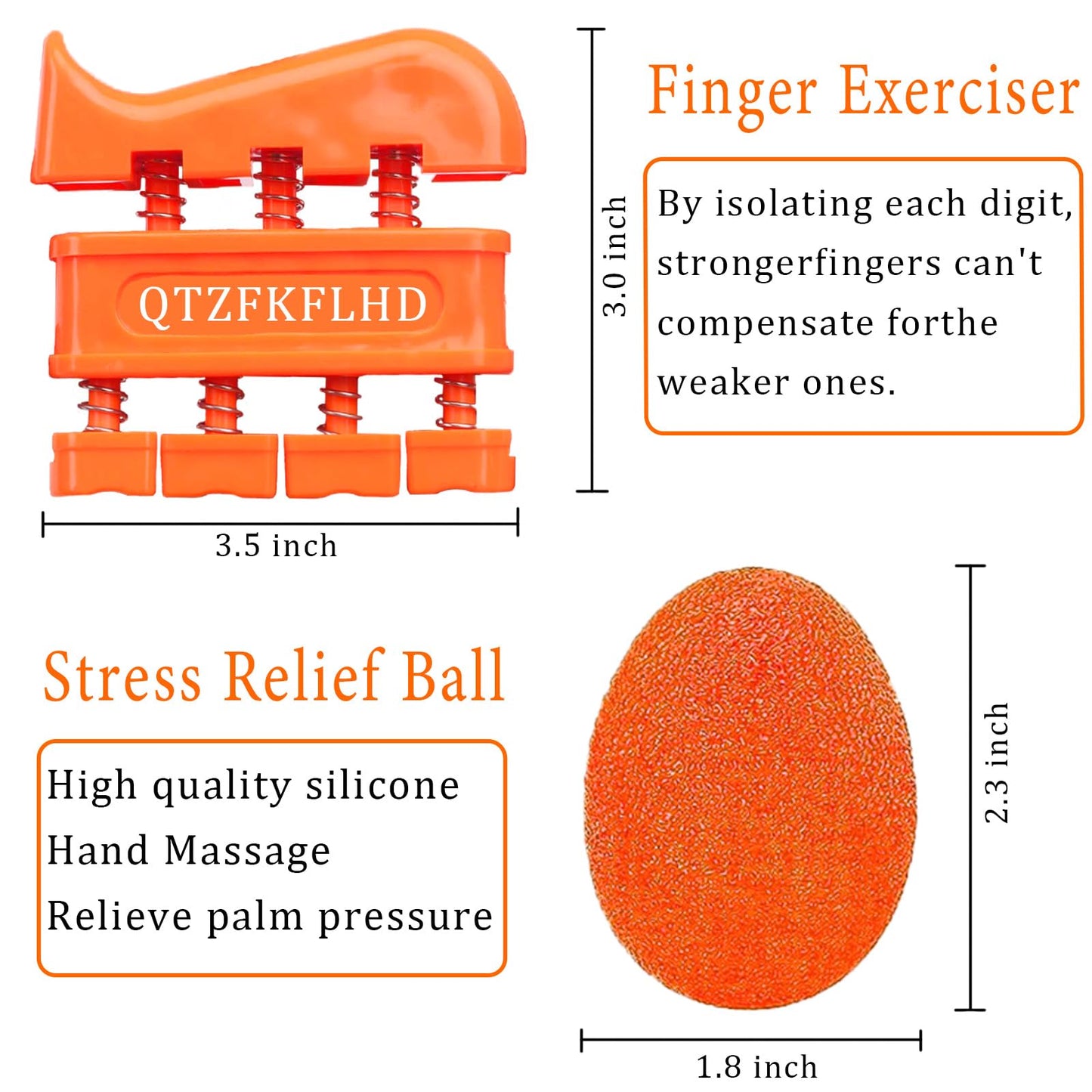 Grip Strength Trainer with Forearm Strengthener, Hand Grip Strengthener, Hand Extension Exerciser, Stress Relief Ball and Hand Grip Strengthener for Muscle Building and Injury Recover(5 PCS)