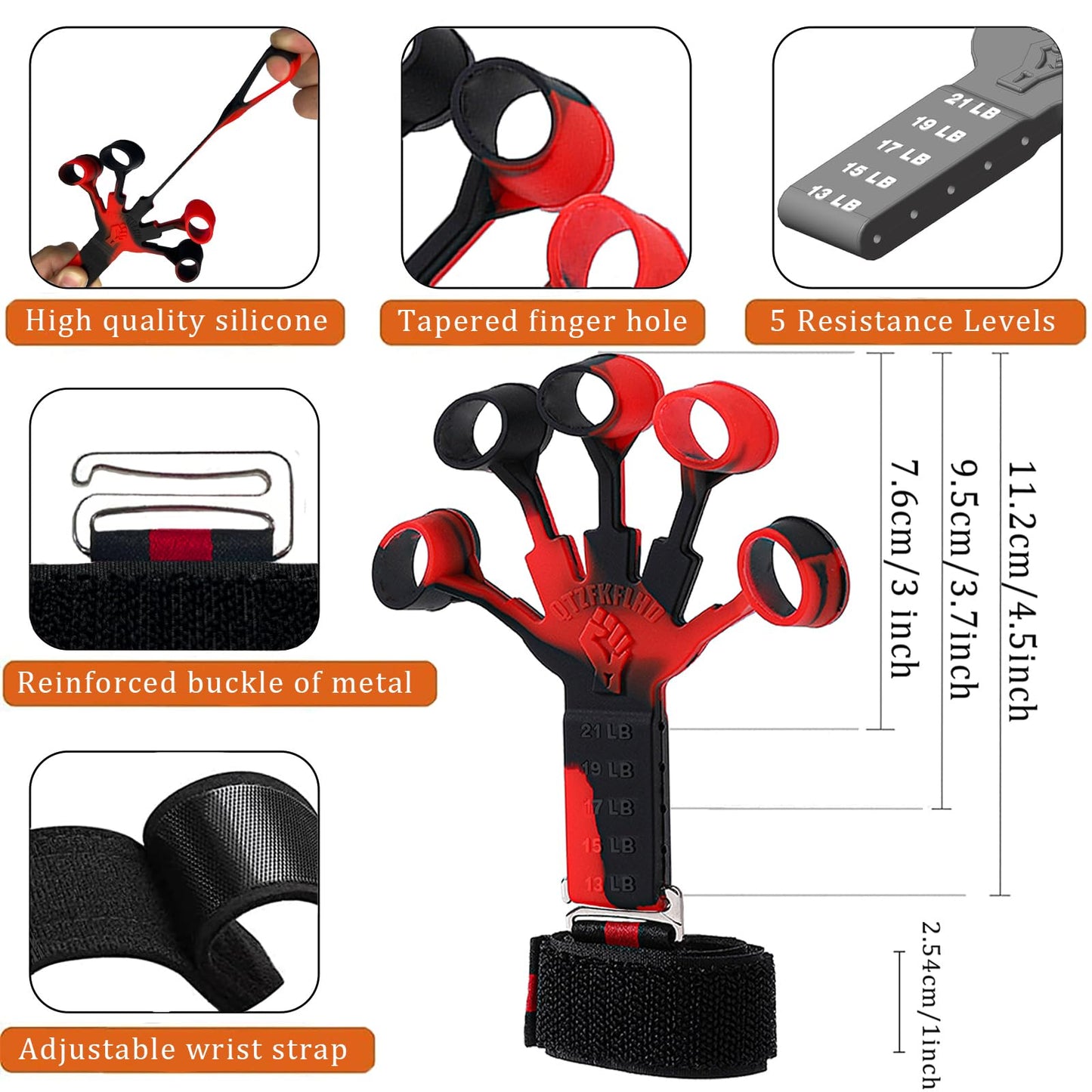 Grip Strength Trainer with Forearm Strengthener, Hand Grip Strengthener, Hand Extension Exerciser, Stress Relief Ball and Hand Grip Strengthener for Muscle Building and Injury Recover(5 PCS)