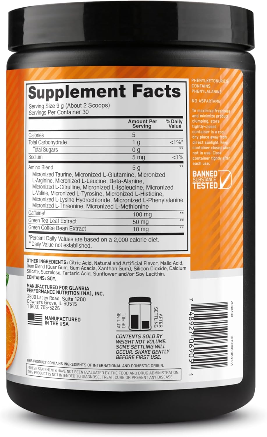 Optimum Nutrition Amino Energy - Pre Workout with Green Tea, BCAA, Amino Acids, Keto Friendly, Green Coffee Extract, Energy Powder - Blue Raspberry, 30 Servings (Packaging May Vary)