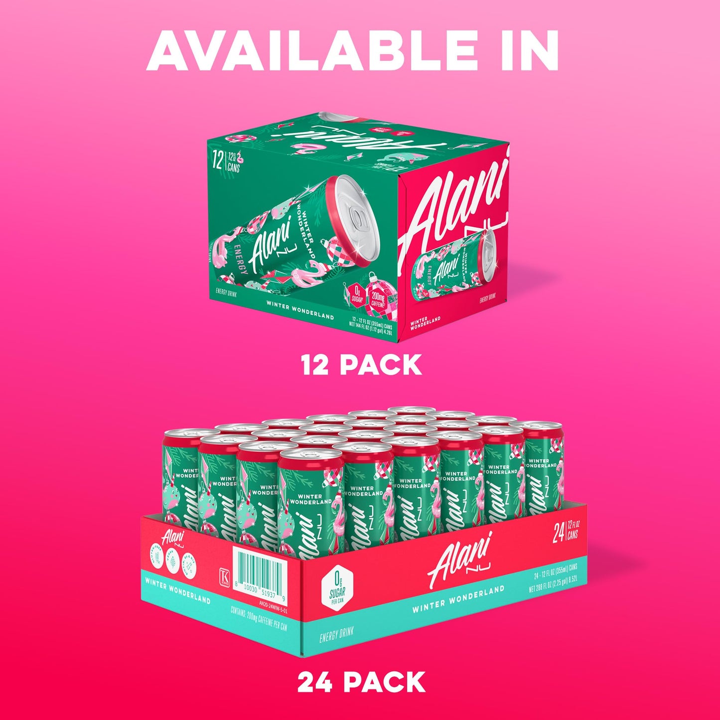 Alani Nu VARIETY PACK CHERRY TWIST, PINK SLUSH, ORANGE KISS Sugar Free, Low Calorie Energy Drinks, 200mg Caffeine, Biotin B Vitamins, Zero Sugar, 10 Calories, 12 Fl Oz Cans, 12 Pack