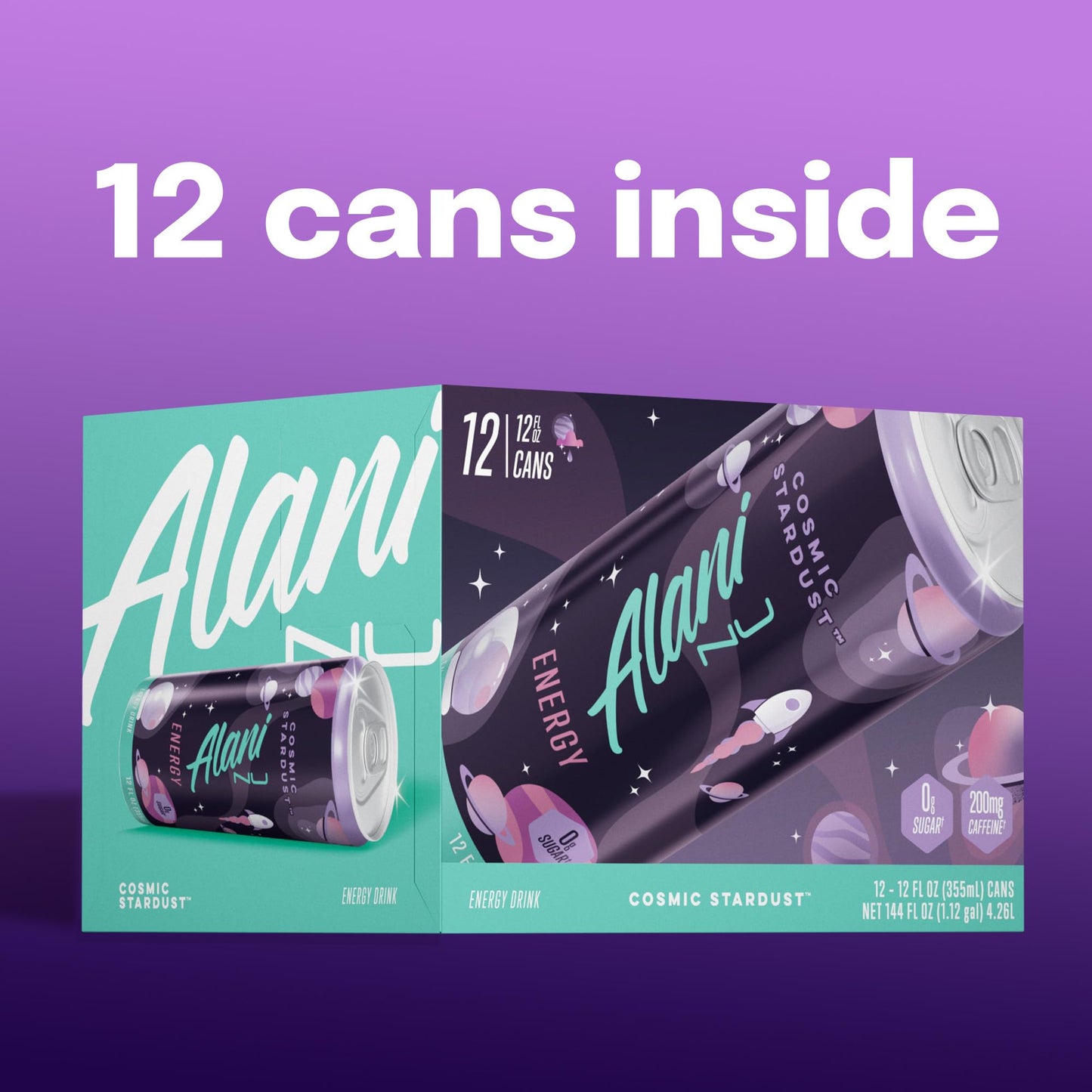 Alani Nu VARIETY PACK CHERRY TWIST, PINK SLUSH, ORANGE KISS Sugar Free, Low Calorie Energy Drinks, 200mg Caffeine, Biotin B Vitamins, Zero Sugar, 10 Calories, 12 Fl Oz Cans, 12 Pack