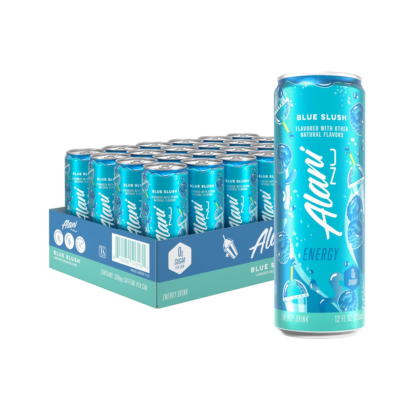Alani Nu VARIETY PACK CHERRY TWIST, PINK SLUSH, ORANGE KISS Sugar Free, Low Calorie Energy Drinks, 200mg Caffeine, Biotin B Vitamins, Zero Sugar, 10 Calories, 12 Fl Oz Cans, 12 Pack