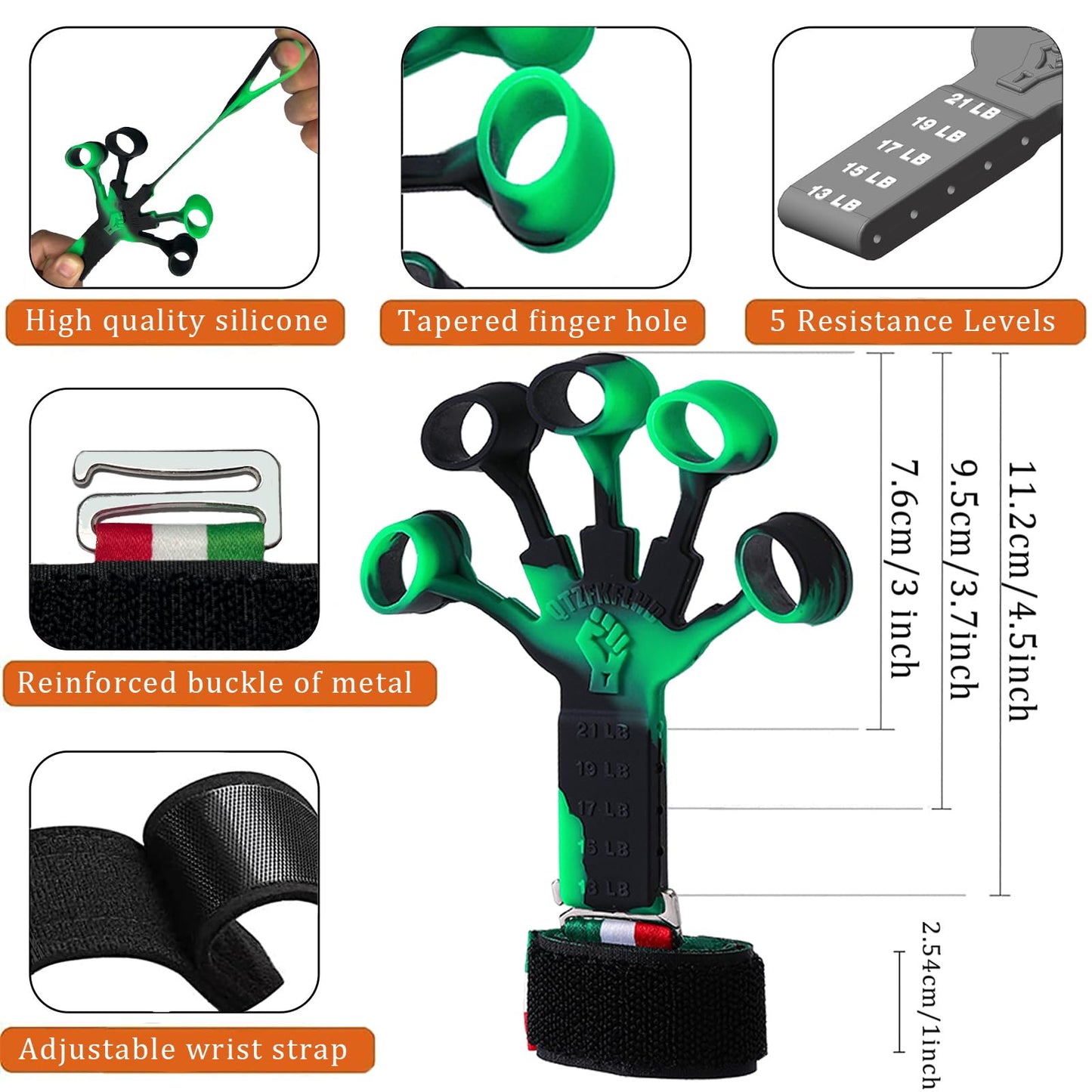 Grip Strength Trainer with Forearm Strengthener, Hand Grip Strengthener, Hand Extension Exerciser, Stress Relief Ball and Hand Grip Strengthener for Muscle Building and Injury Recover(5 PCS)