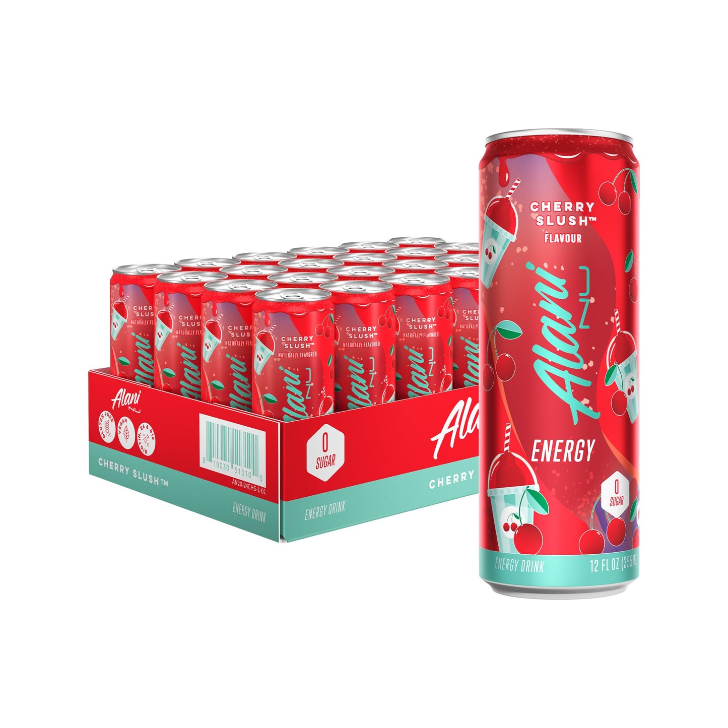 Alani Nu VARIETY PACK CHERRY TWIST, PINK SLUSH, ORANGE KISS Sugar Free, Low Calorie Energy Drinks, 200mg Caffeine, Biotin B Vitamins, Zero Sugar, 10 Calories, 12 Fl Oz Cans, 12 Pack