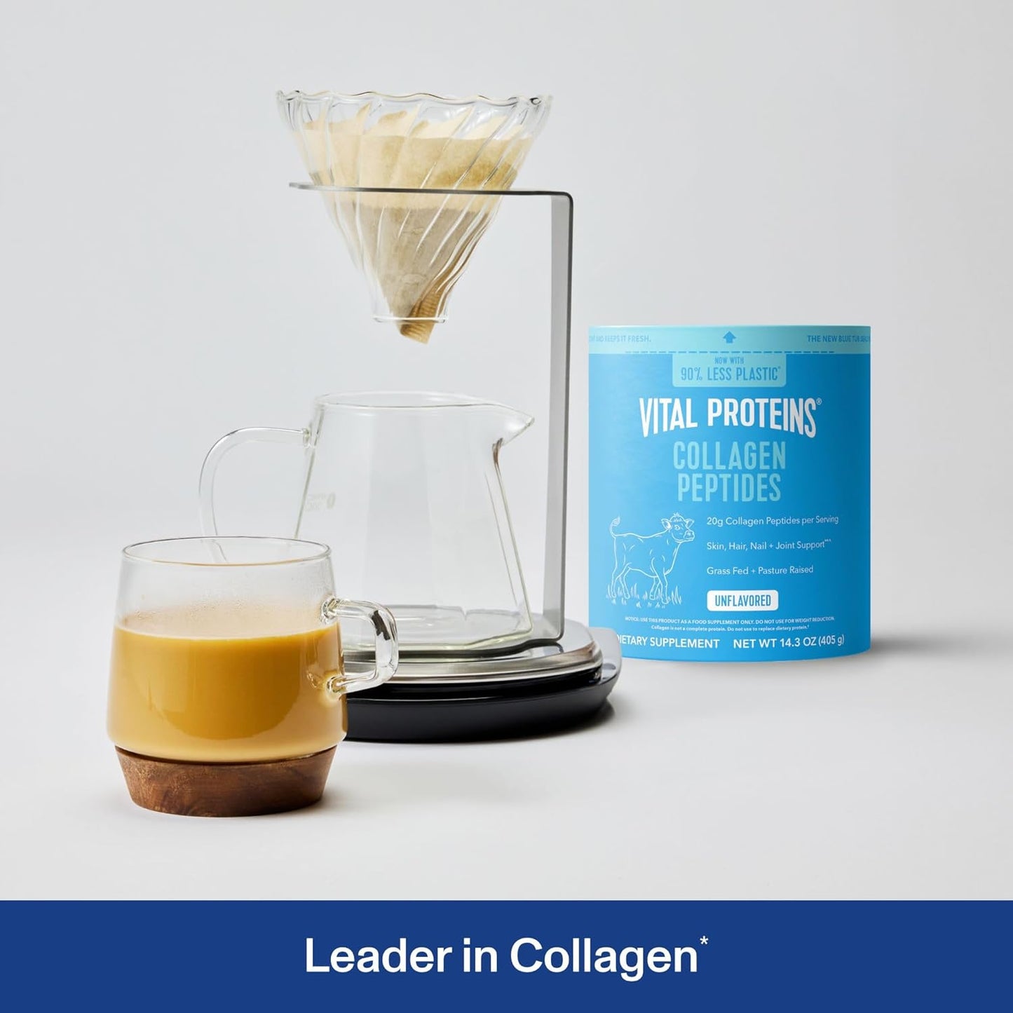Vital Proteins Collagen Peptides Powder - Grass Fed Collagen Peptides for Hair, Nail, Skin, Bone & Joint Health, Unflavored, 9.33oz
