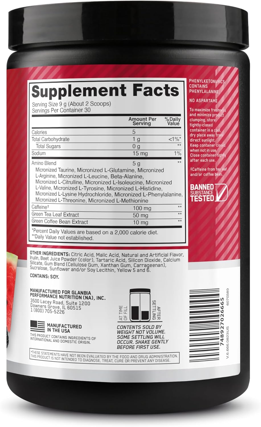 Optimum Nutrition Amino Energy - Pre Workout with Green Tea, BCAA, Amino Acids, Keto Friendly, Green Coffee Extract, Energy Powder - Blue Raspberry, 30 Servings (Packaging May Vary)