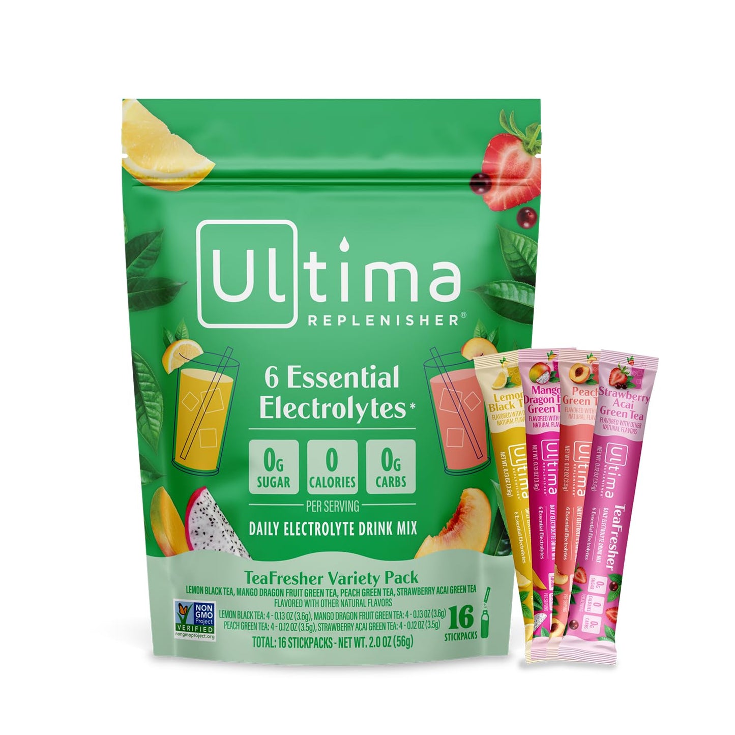 Ultima Replenisher Daily Electrolyte Powder Drink Mix – Original Variety, 20 Stickpacks – Hydration Packets with 6 Electrolytes and Minerals – Keto Friendly, Vegan, Non-GMO and Sugar-Free