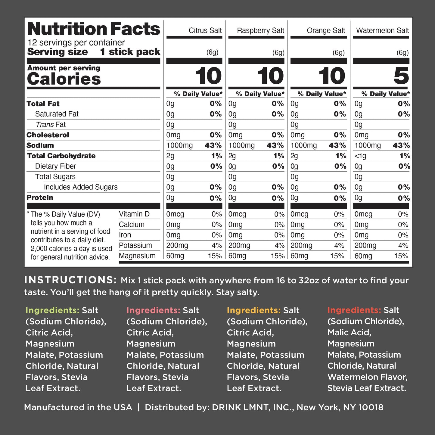 LMNT Zero Sugar Electrolytes - Raspberry Salt | Drink Mix | 30-Count