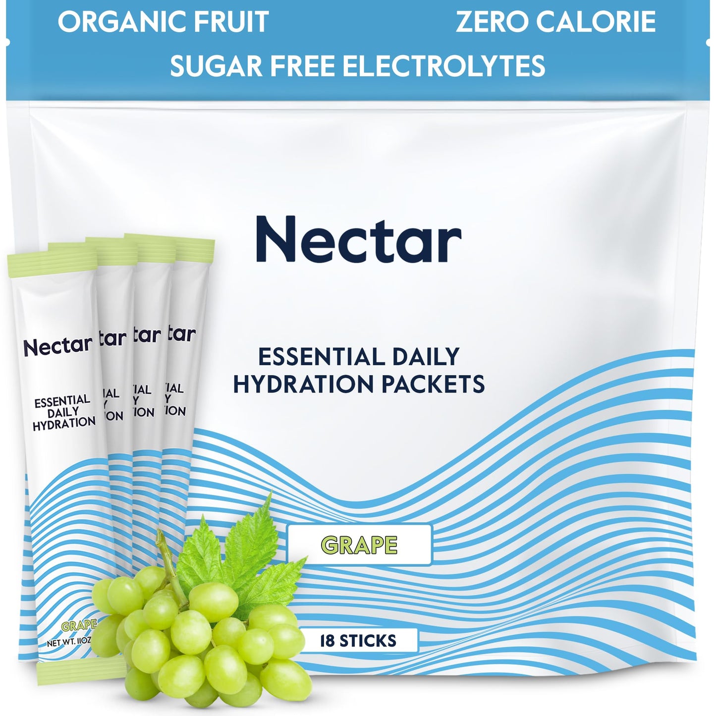Nectar Hydration Packets - Electrolytes Powder Packets - Sugar Free & 0 Calorie - Organic Fruit Liquid Daily IV Hydrate Packets for Dehydration Relief and Rehydration (Variety 30 Pack)