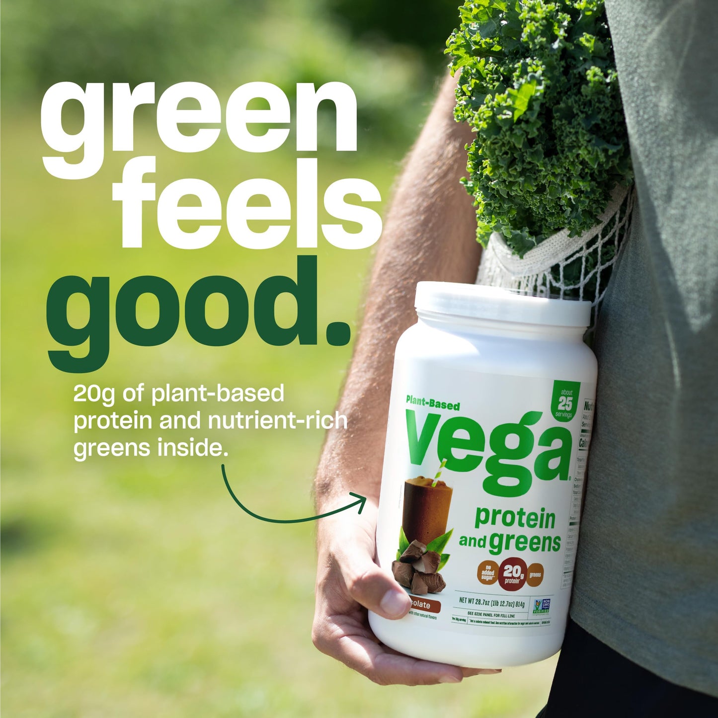 Vega Protein & Greens Powder, Chocolate, 28.7 Ounce