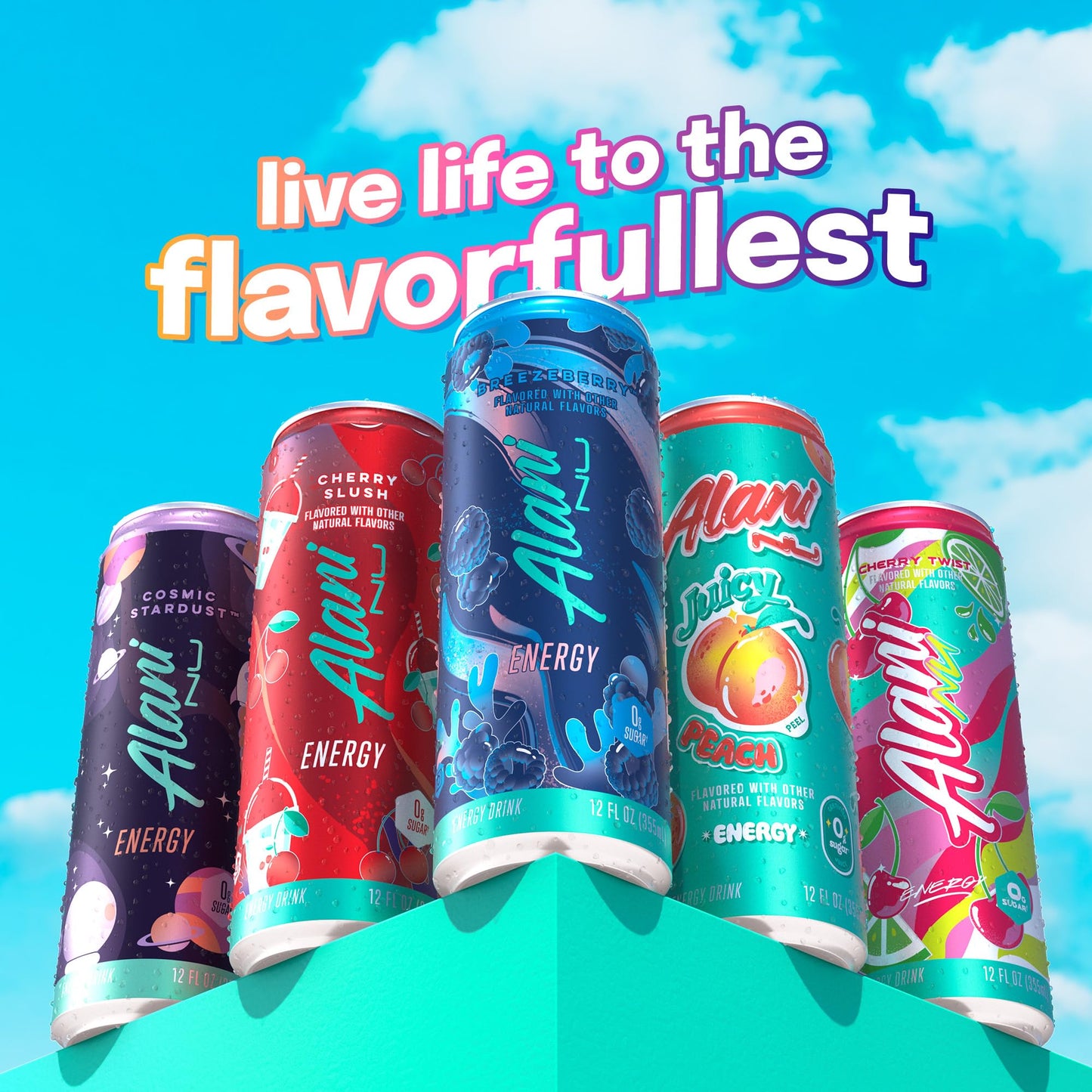 Alani Nu VARIETY PACK CHERRY TWIST, PINK SLUSH, ORANGE KISS Sugar Free, Low Calorie Energy Drinks, 200mg Caffeine, Biotin B Vitamins, Zero Sugar, 10 Calories, 12 Fl Oz Cans, 12 Pack