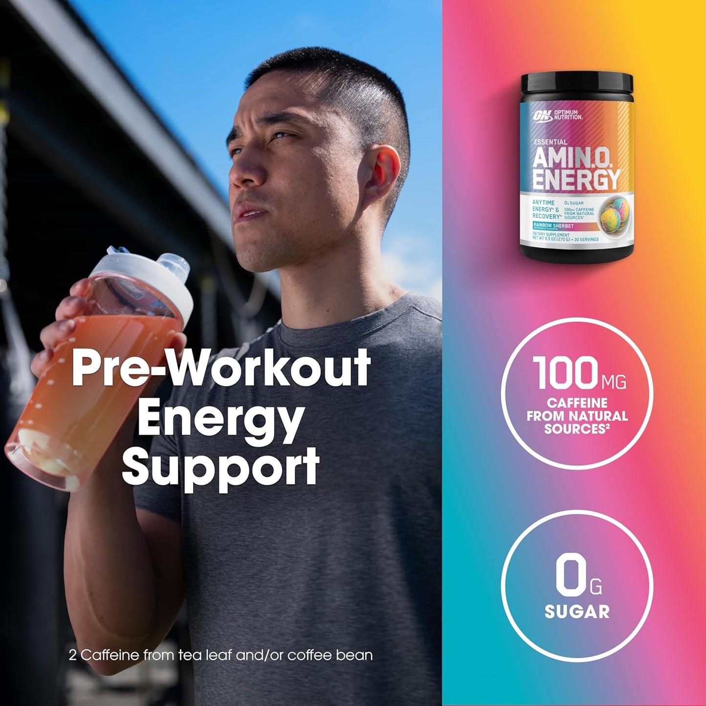 Optimum Nutrition Amino Energy - Pre Workout with Green Tea, BCAA, Amino Acids, Keto Friendly, Green Coffee Extract, Energy Powder - Blue Raspberry, 30 Servings (Packaging May Vary)