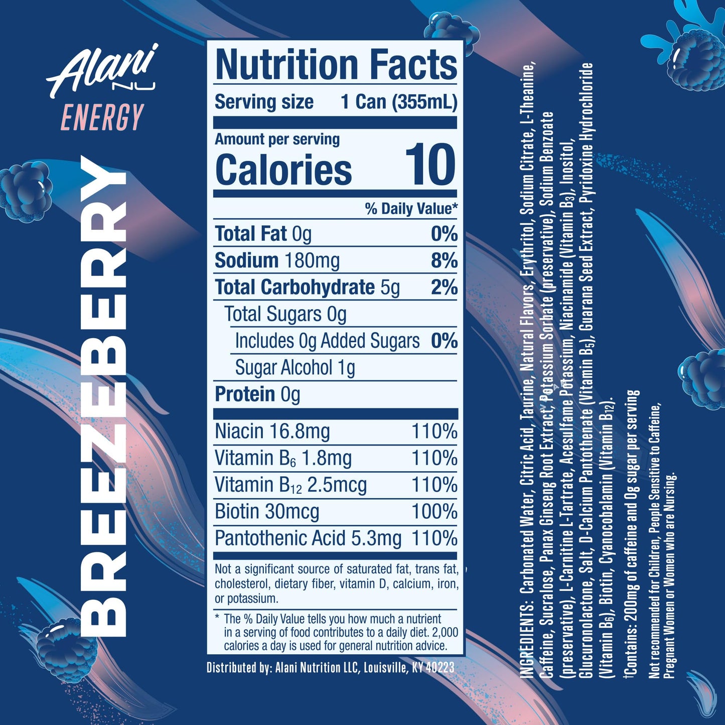 Alani Nu VARIETY PACK CHERRY TWIST, PINK SLUSH, ORANGE KISS Sugar Free, Low Calorie Energy Drinks, 200mg Caffeine, Biotin B Vitamins, Zero Sugar, 10 Calories, 12 Fl Oz Cans, 12 Pack