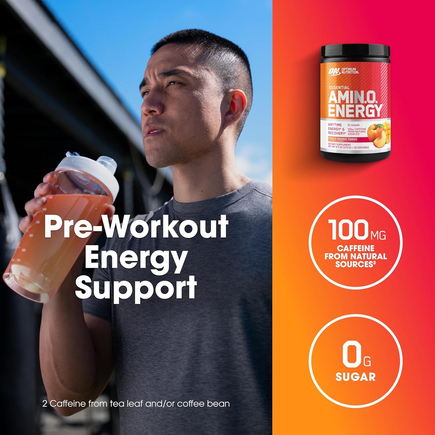 Optimum Nutrition Amino Energy - Pre Workout with Green Tea, BCAA, Amino Acids, Keto Friendly, Green Coffee Extract, Energy Powder - Blue Raspberry, 30 Servings (Packaging May Vary)