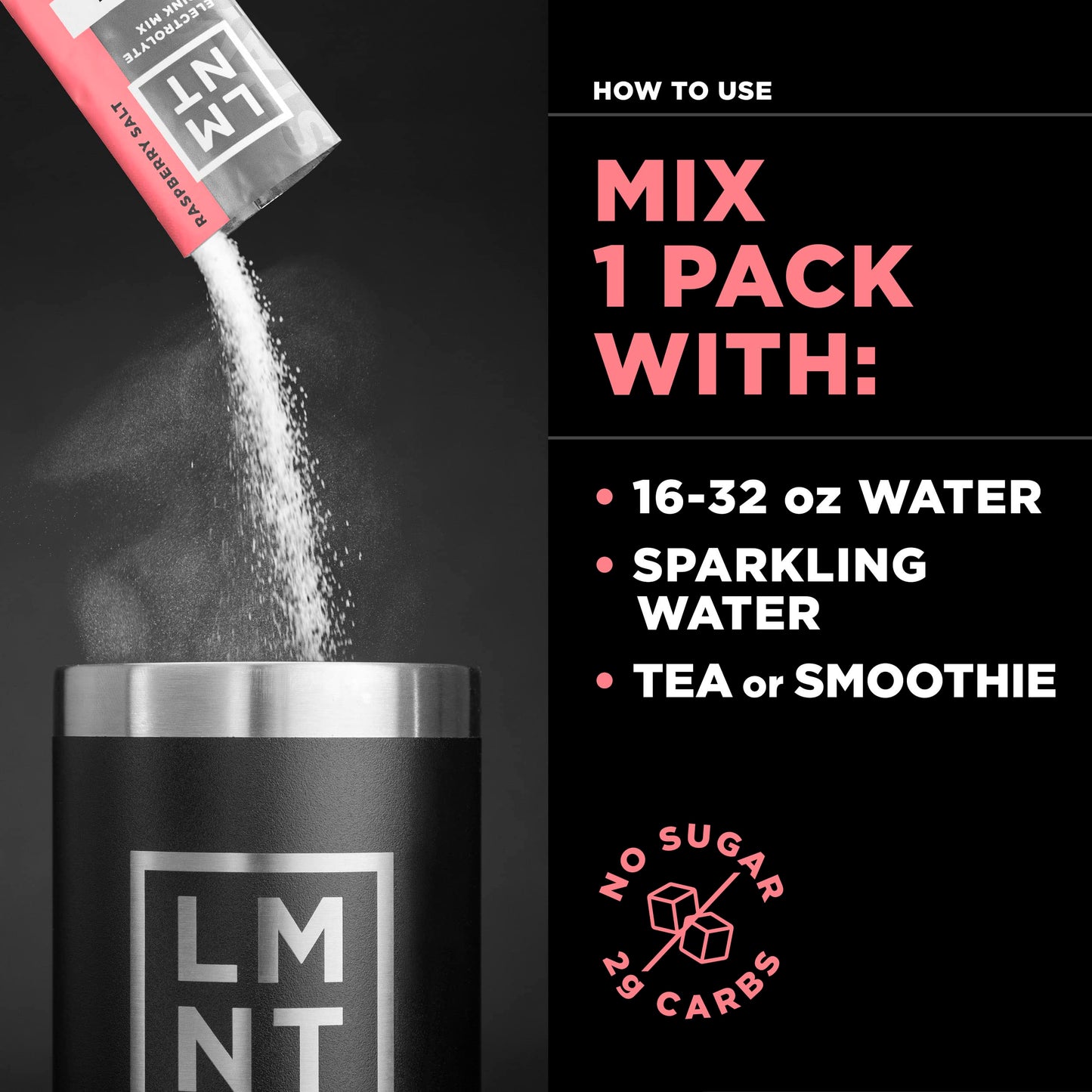 LMNT Zero Sugar Electrolytes - Raspberry Salt | Drink Mix | 30-Count