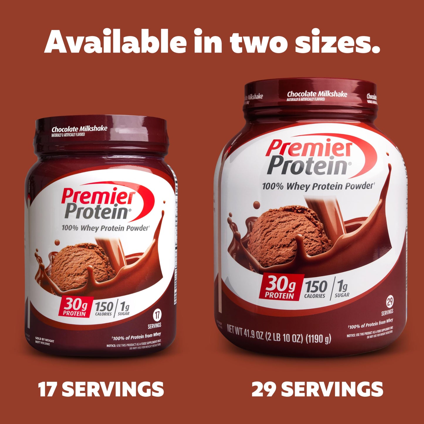 Premier Protein Powder, Chocolate Milkshake, 30g Protein, 1g Sugar, 100% Whey Protein, Keto Friendly, No Soy Ingredients, Gluten Free, 17 Servings, 24.5 Ounce (Pack of 1)