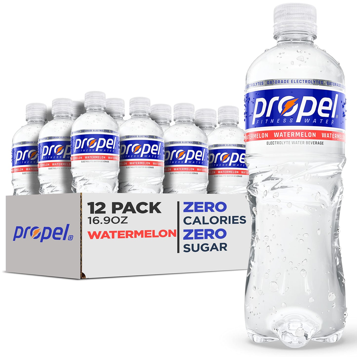 Propel, Kiwi Strawberry, Zero Calorie Sports Drinking Water with Electrolytes and Vitamins C&E, 16.9 Fl Oz (Pack of 12) - Packaging May Vary