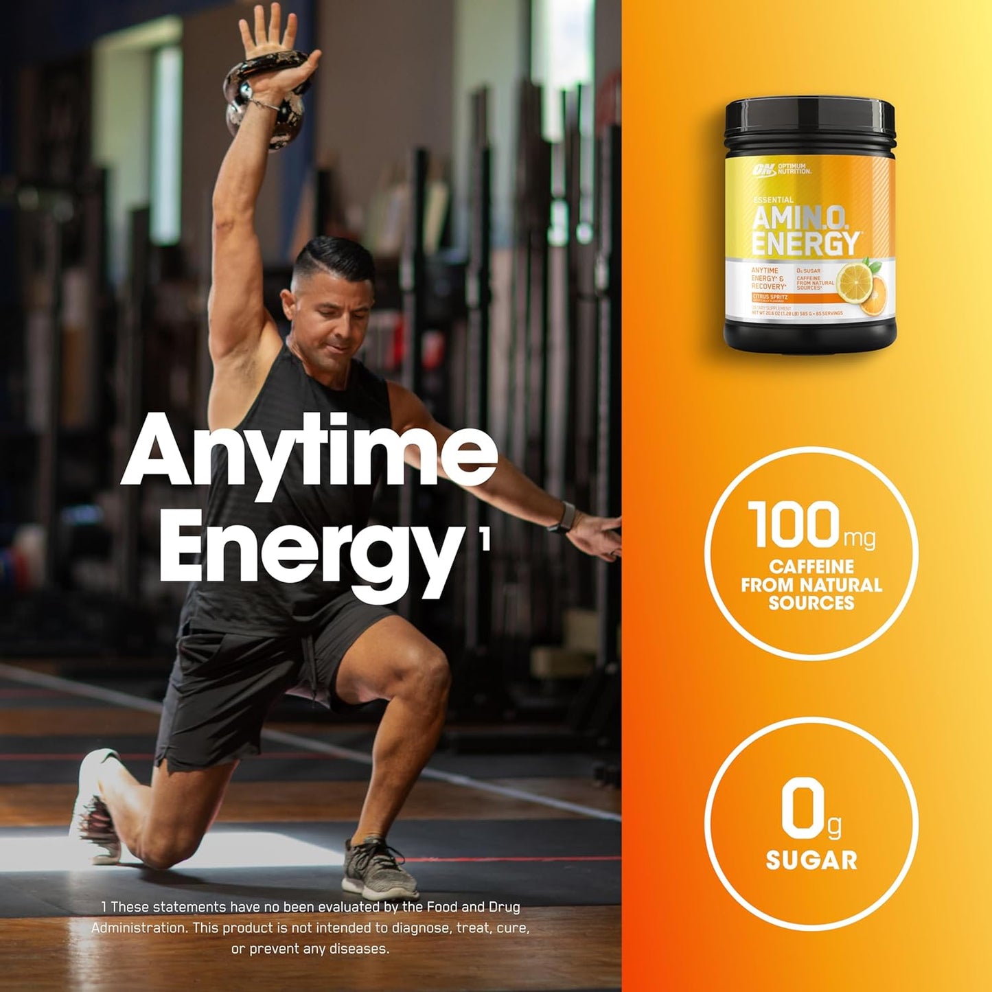 Optimum Nutrition Amino Energy - Pre Workout with Green Tea, BCAA, Amino Acids, Keto Friendly, Green Coffee Extract, Energy Powder - Blue Raspberry, 30 Servings (Packaging May Vary)
