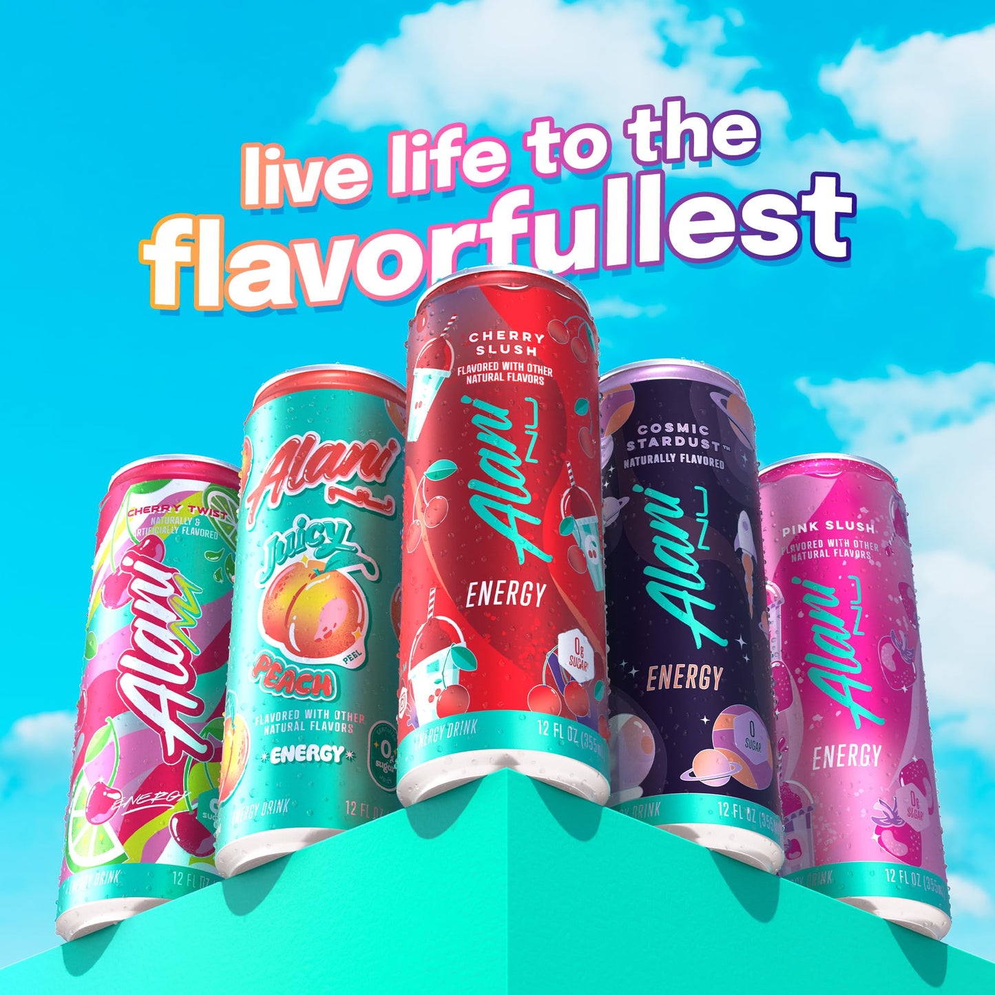 Alani Nu VARIETY PACK CHERRY TWIST, PINK SLUSH, ORANGE KISS Sugar Free, Low Calorie Energy Drinks, 200mg Caffeine, Biotin B Vitamins, Zero Sugar, 10 Calories, 12 Fl Oz Cans, 12 Pack