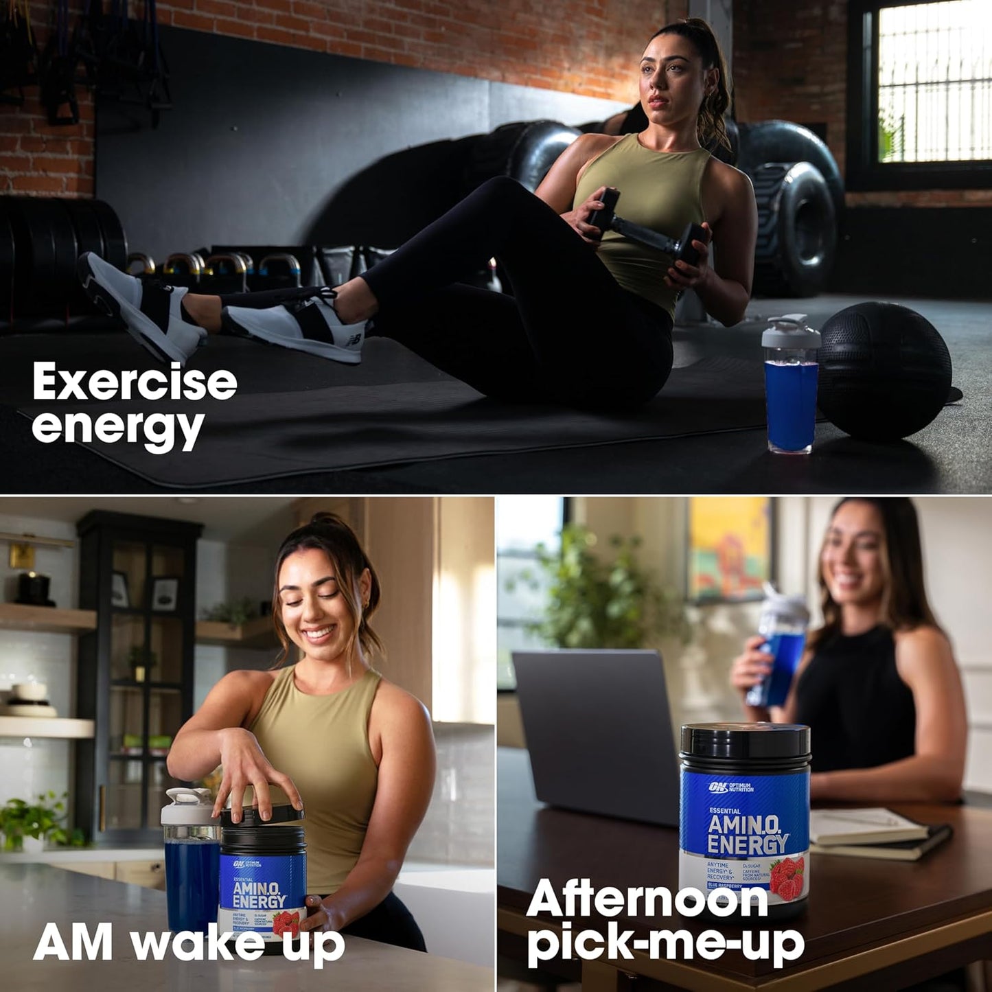 Optimum Nutrition Amino Energy - Pre Workout with Green Tea, BCAA, Amino Acids, Keto Friendly, Green Coffee Extract, Energy Powder - Blue Raspberry, 30 Servings (Packaging May Vary)