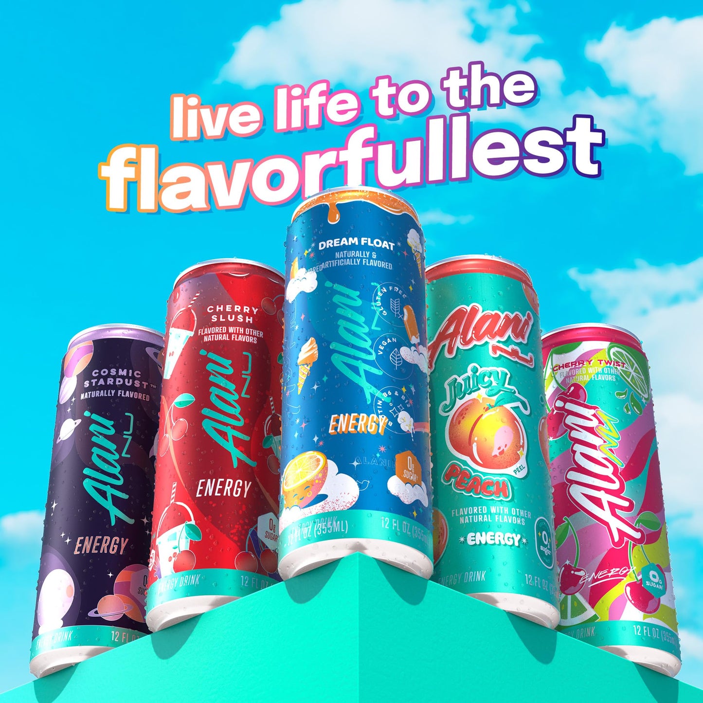 Alani Nu VARIETY PACK CHERRY TWIST, PINK SLUSH, ORANGE KISS Sugar Free, Low Calorie Energy Drinks, 200mg Caffeine, Biotin B Vitamins, Zero Sugar, 10 Calories, 12 Fl Oz Cans, 12 Pack