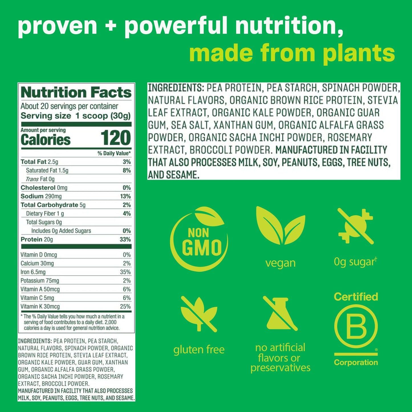 Vega Protein & Greens Powder, Chocolate, 28.7 Ounce